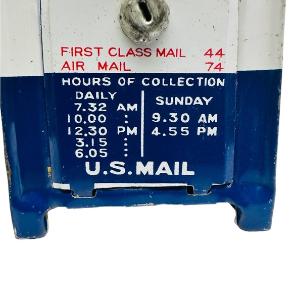 Tin Mail Box Letters & Packages US Mail Still Piggy Bank Made In Japan. Vintage - Picture 7 of 14